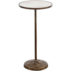 French Round Copper Round Drink Table with Pedestal Base, circa 1920-1930