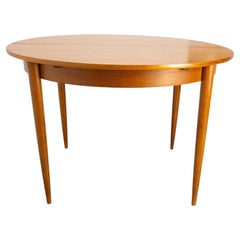 French Round Dining Extending Table, Teck, 1970