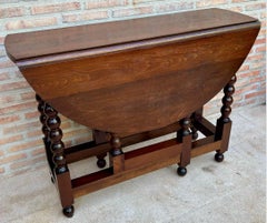 French Round Dining Table with Wings, 1900