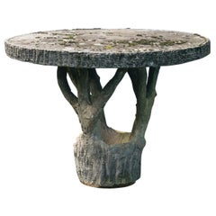 French Round Faux Bois Garden Table