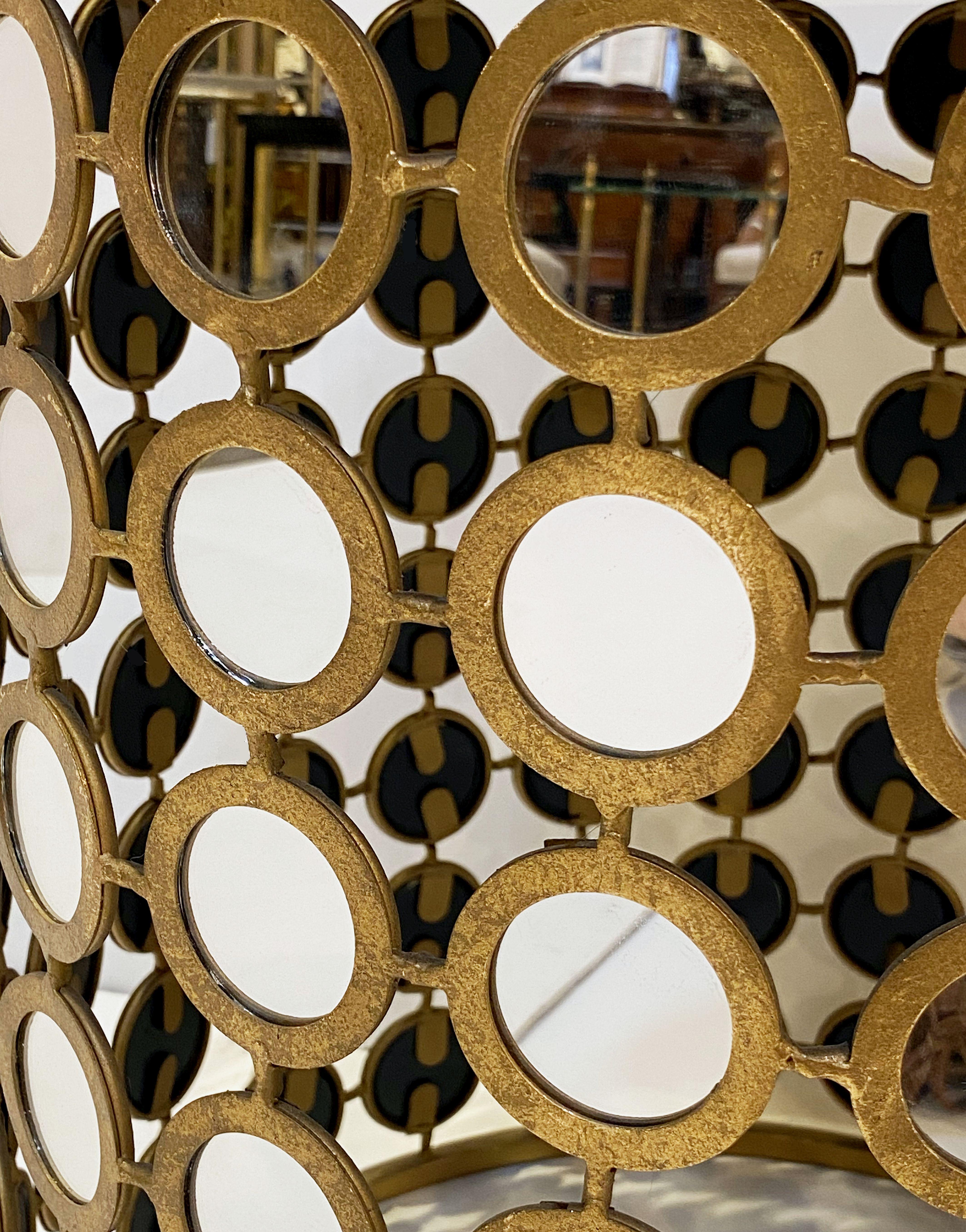 French Round Gilt Metal and Mirrored Glass Side Table 9