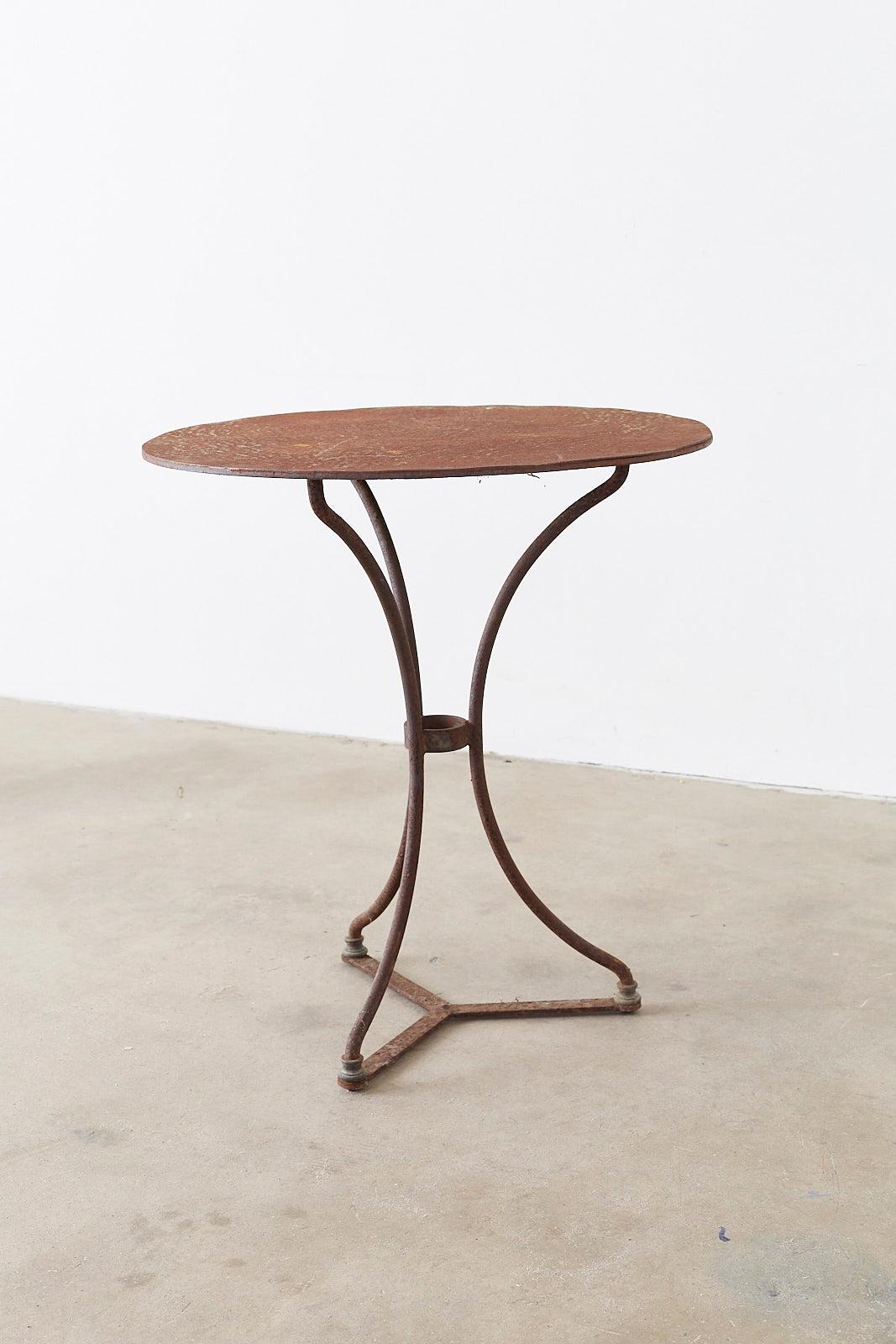 Art Deco French Round Iron Bistro or Cafe Table