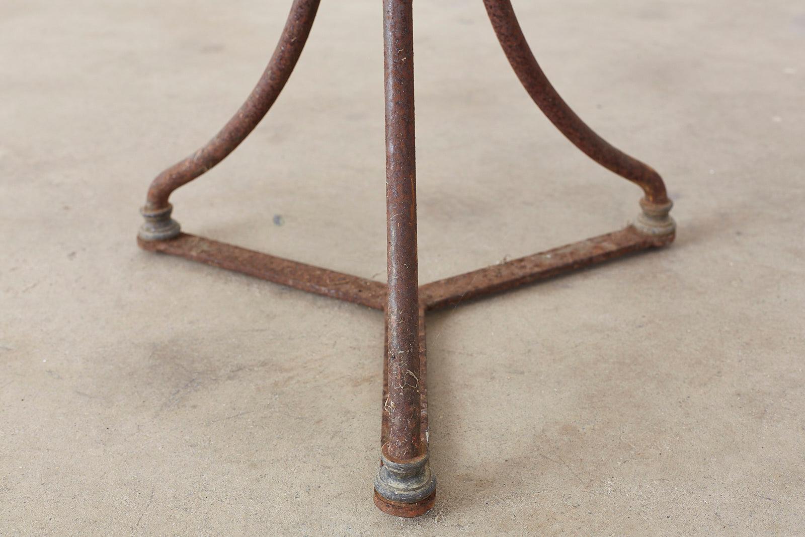 20th Century French Round Iron Bistro or Cafe Table