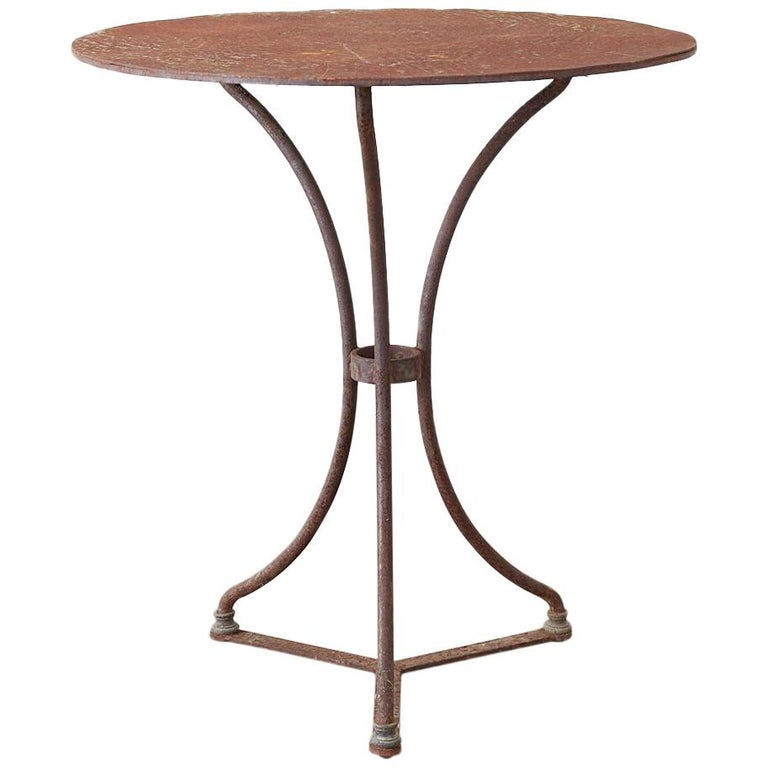 French Round Iron Bistro or Cafe Table at 1stDibs