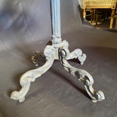 French Round Marble Top Cafe Bistro Table with Wonderful Metal Base