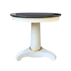 French Empire Style Round Marble-Top Painted Table, Custom Finish, circa 1830