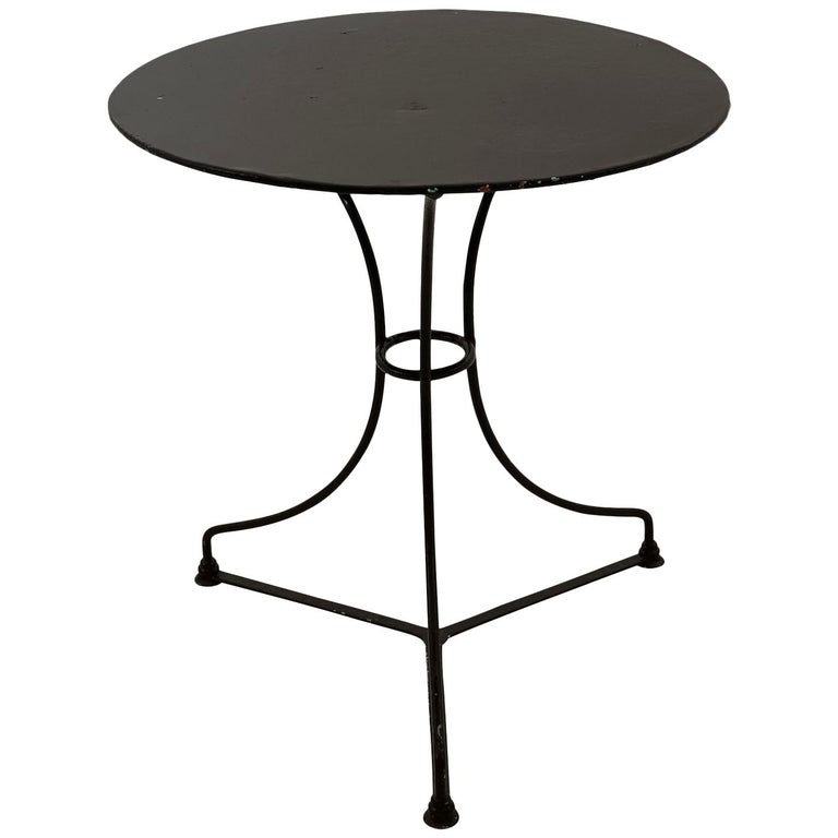 French Round Metal Bistro Table at 1stDibs