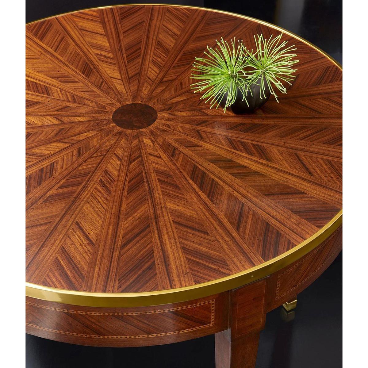 Louis XVI French Round Parquetry Side Table For Sale