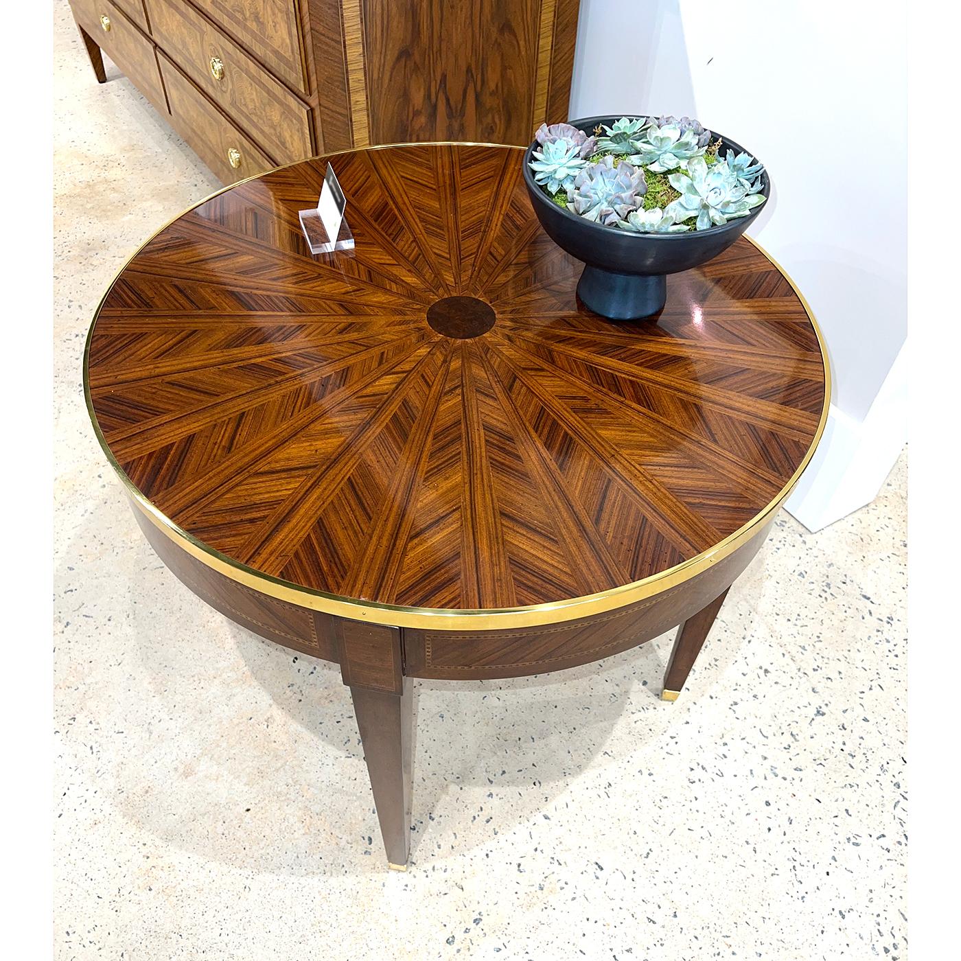 French Round Parquetry Side Table In New Condition For Sale In Westwood, NJ