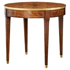 French Round Parquetry Side Table
