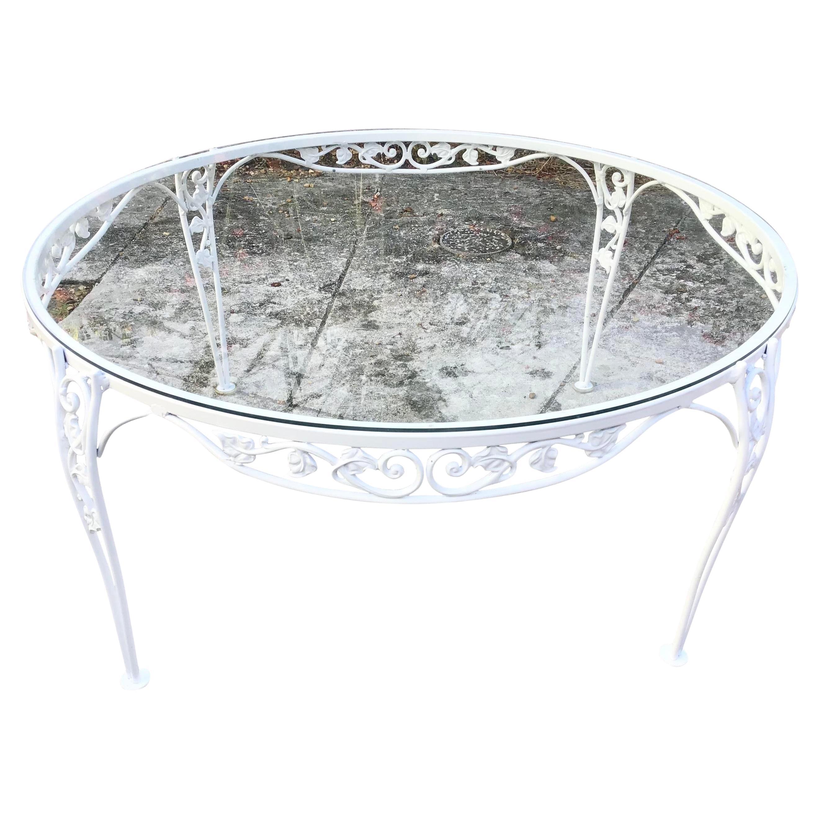 French Patio Square Coffee Table with Drape Detail For Sale at 1stDibs