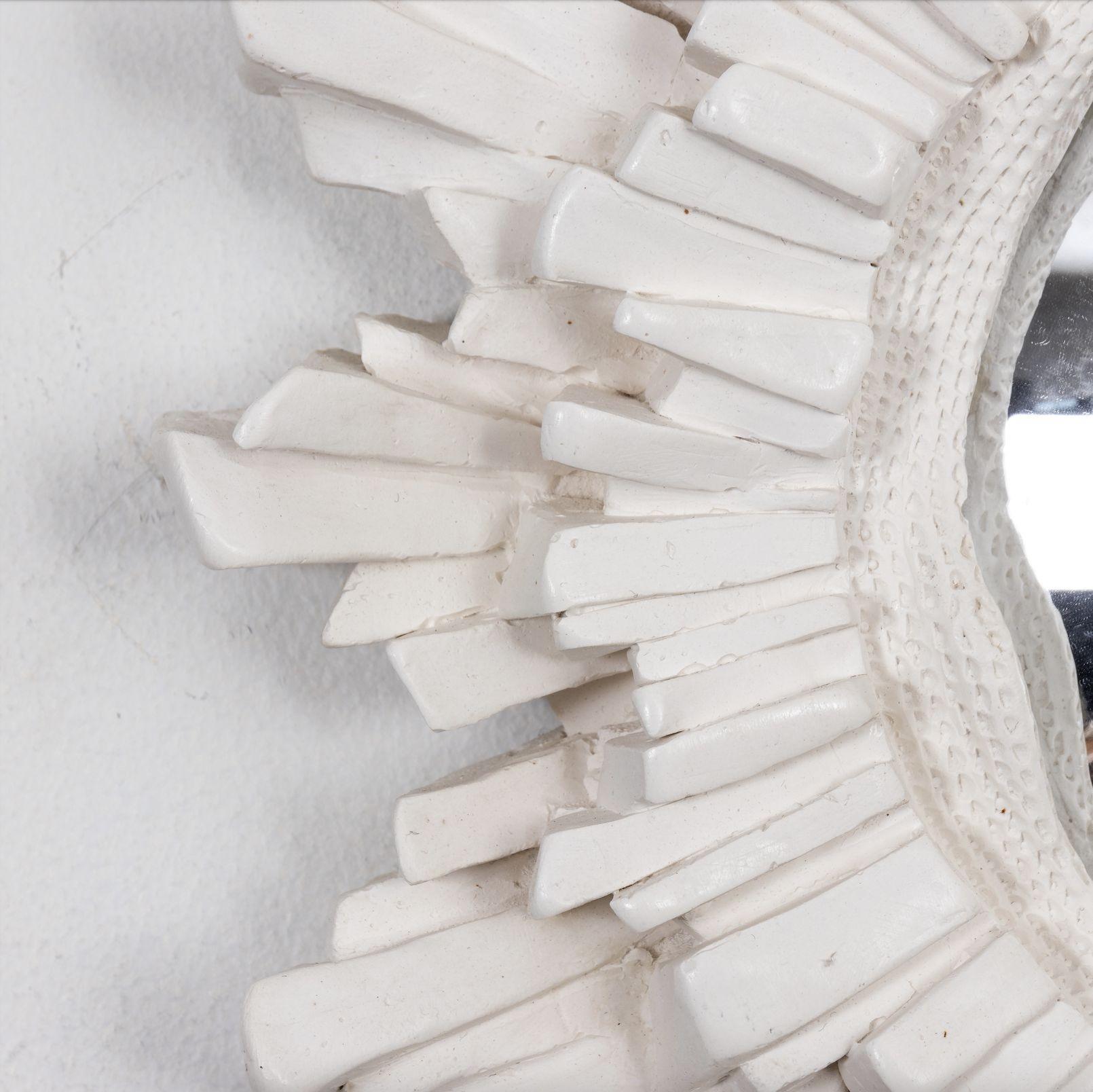 French Round Plaster Starburst Shaped Mirror, 21st Century In Good Condition In South Salem, NY