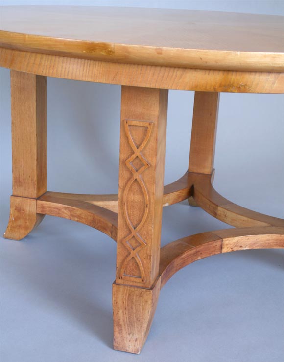 French Round Sycamore Wood Coffee or Side Table in Style of Andre Arbus For Sale 2