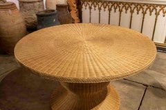 French Round Table with Wicker Base