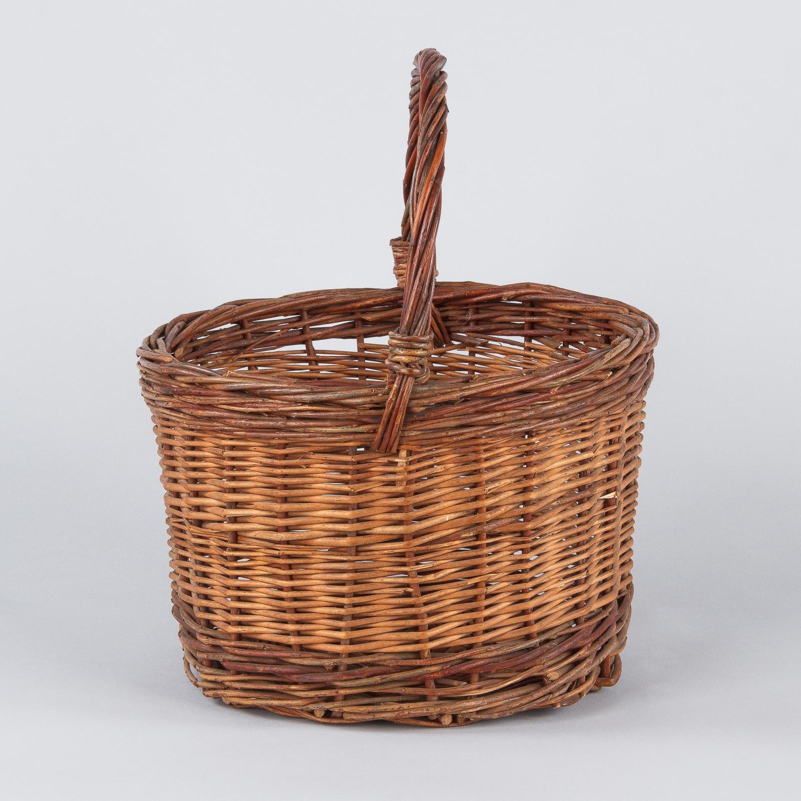 French Round Wicker Basket, 20th Century 3