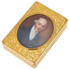 French Royal 18-Karat Gold and Enamel Snuff Box with Miniature, circa 1820