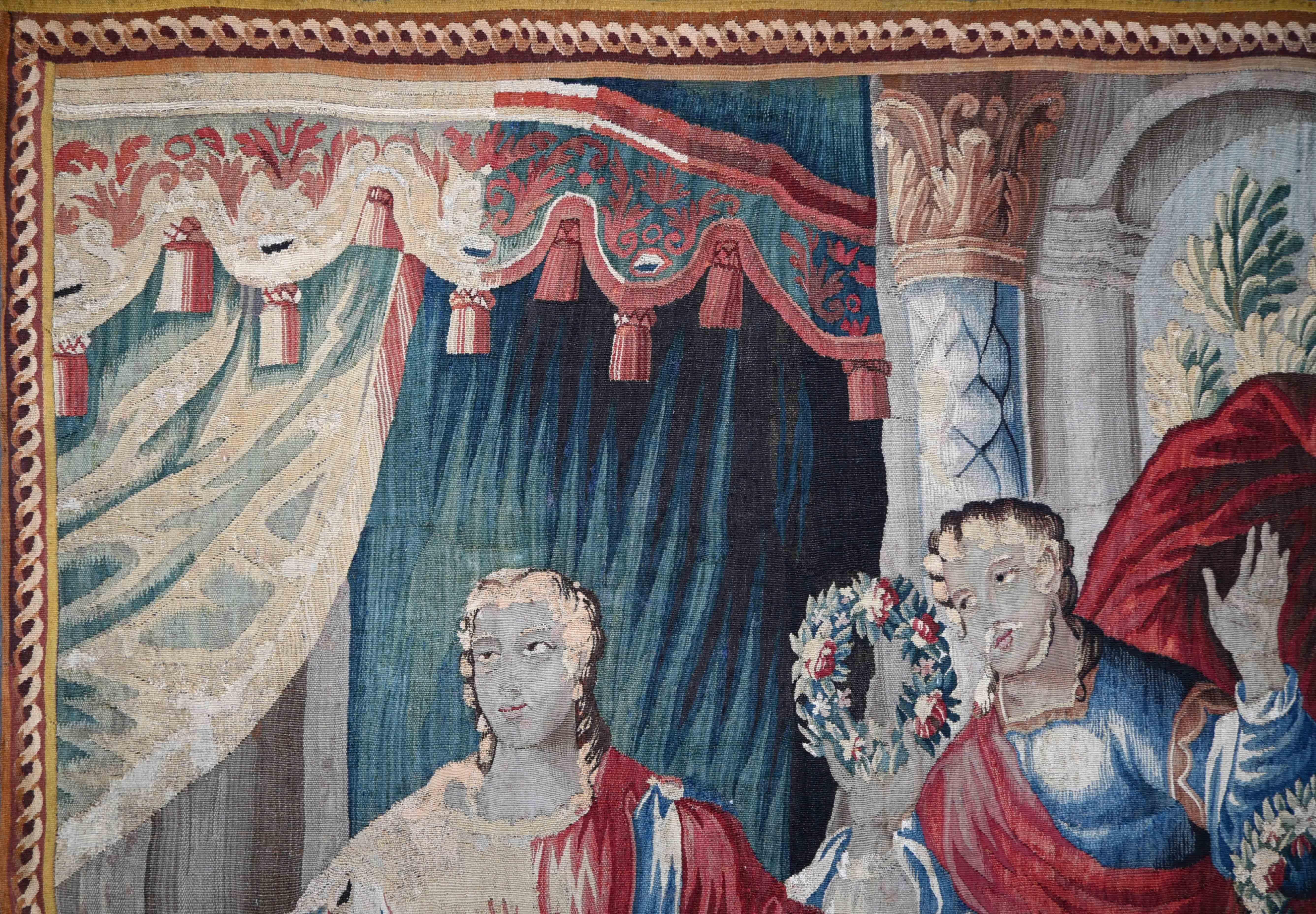 Französischer königlicher Aubusson-Wandteppich 18. Jahrhundert - Hommage an Psyche - N° 1613 (18. Jahrhundert und früher) im Angebot