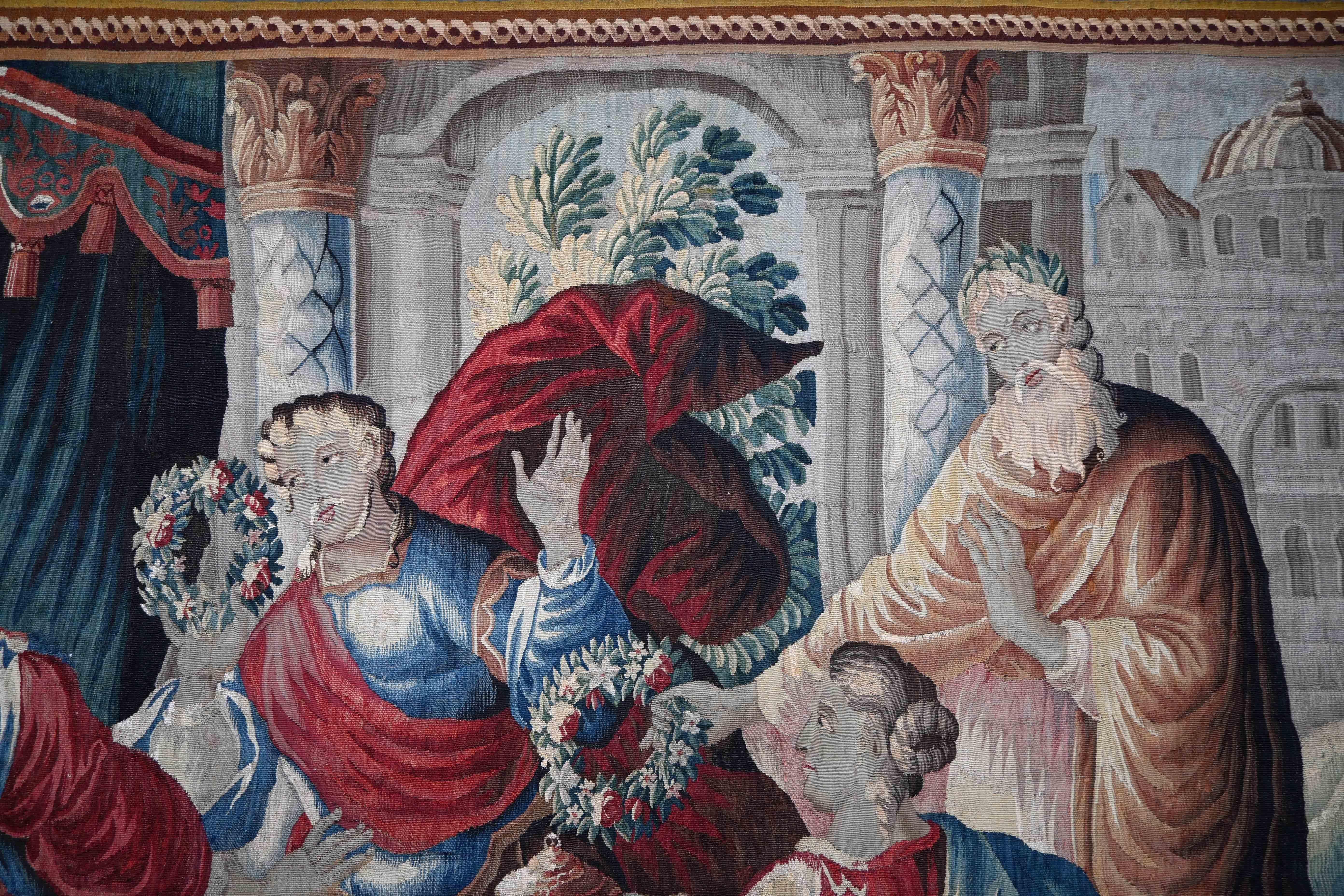 Französischer königlicher Aubusson-Wandteppich 18. Jahrhundert - Hommage an Psyche - N° 1613 (Wolle) im Angebot