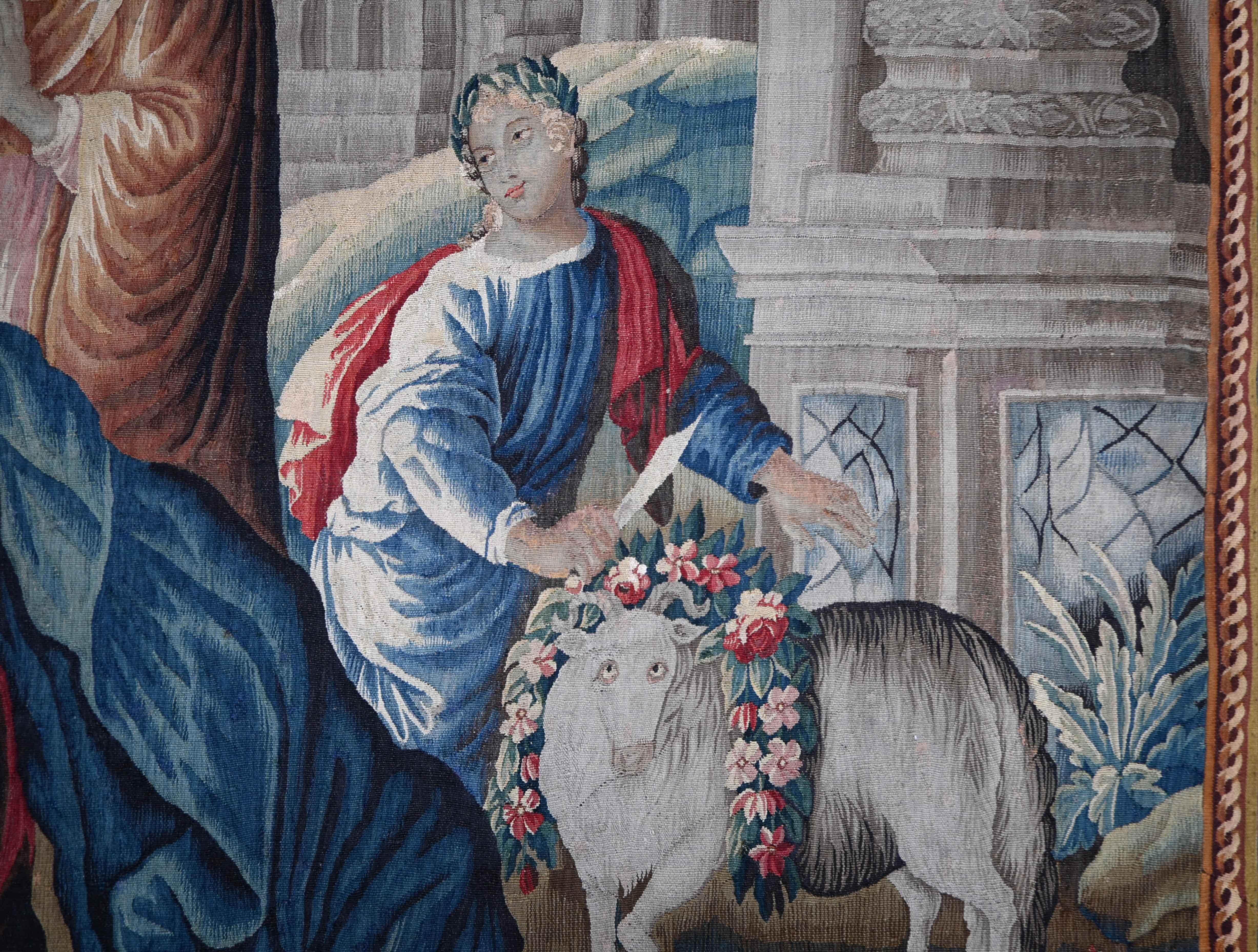 Französischer königlicher Aubusson-Wandteppich 18. Jahrhundert - Hommage an Psyche - N° 1613 im Angebot 1