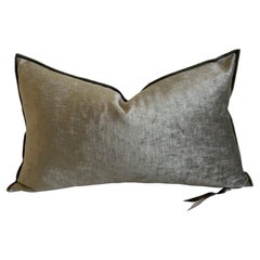 French Royal Velvet Lumbar Pillow Kaki