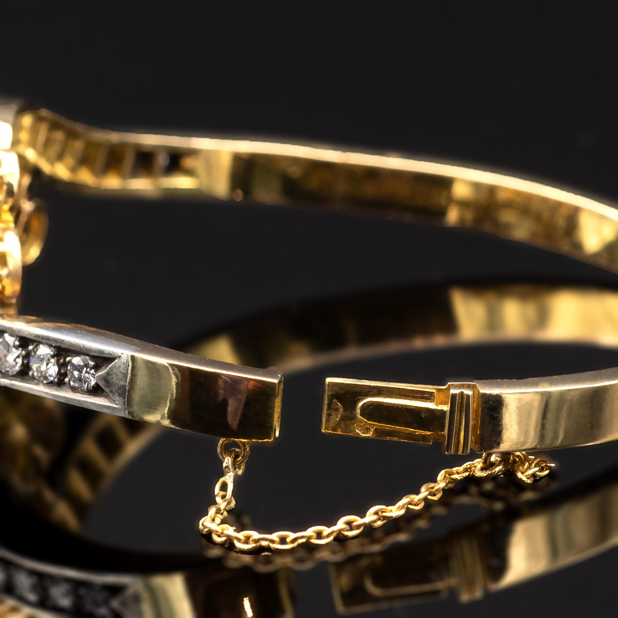 Women's or Men's French Ruby Diamond 18 Karat Gold Bracelet
