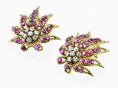 French Ruby, Diamond Demi Parure by Verger Frères