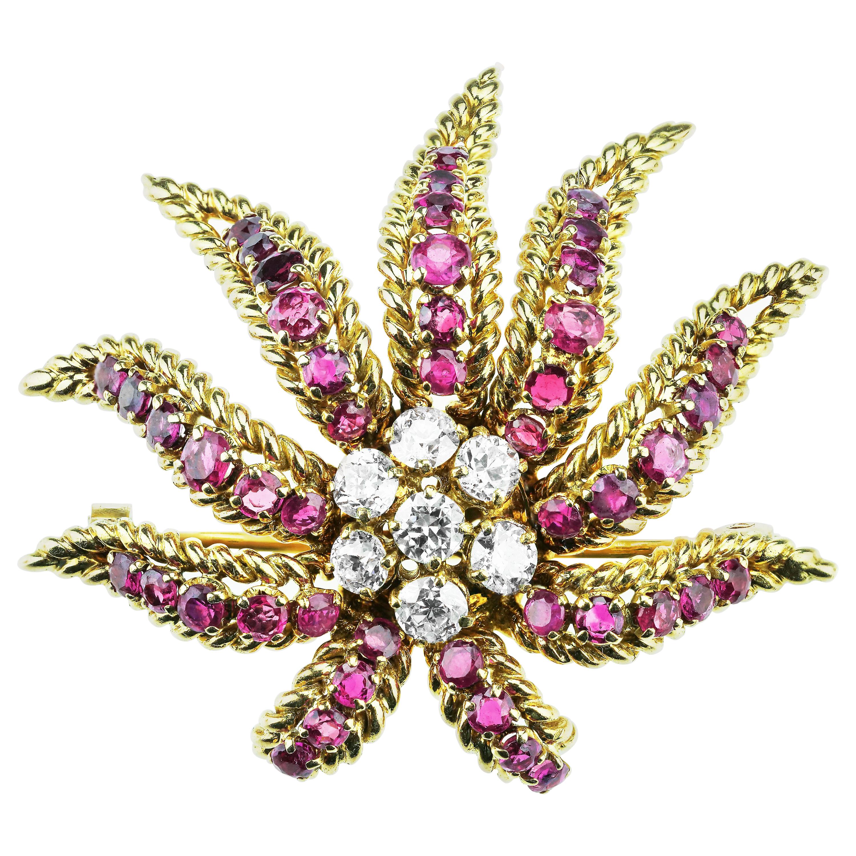 French Ruby, Diamond Demi Parure by Verger Frères In Excellent Condition In London, GB