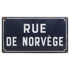 French Rue De Norvege Blue & White Steel Street Sign