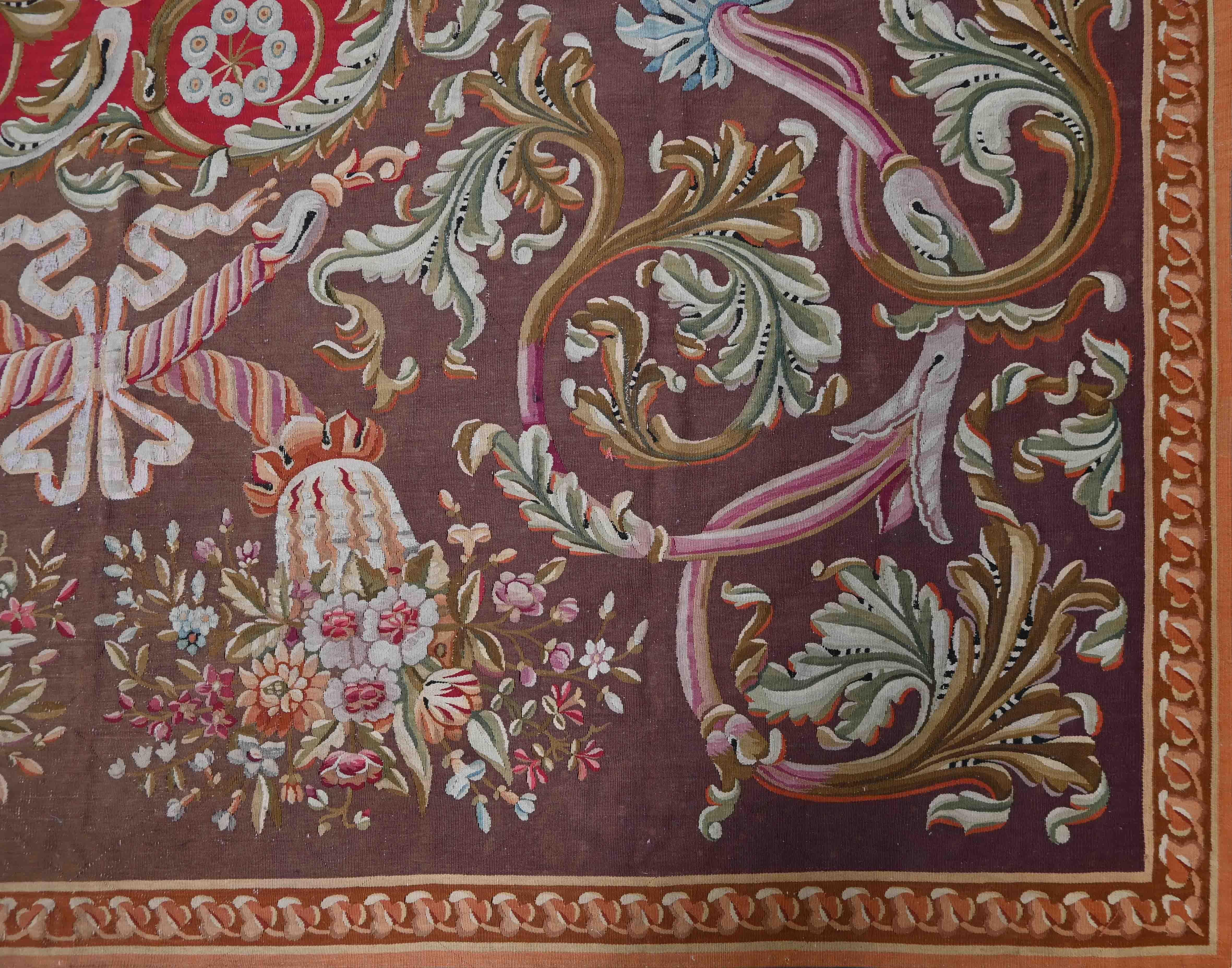 Francese Tappeto francese Aubusson Manufacture XIX secolo - Stile Napoleone III - N. 1429 in vendita