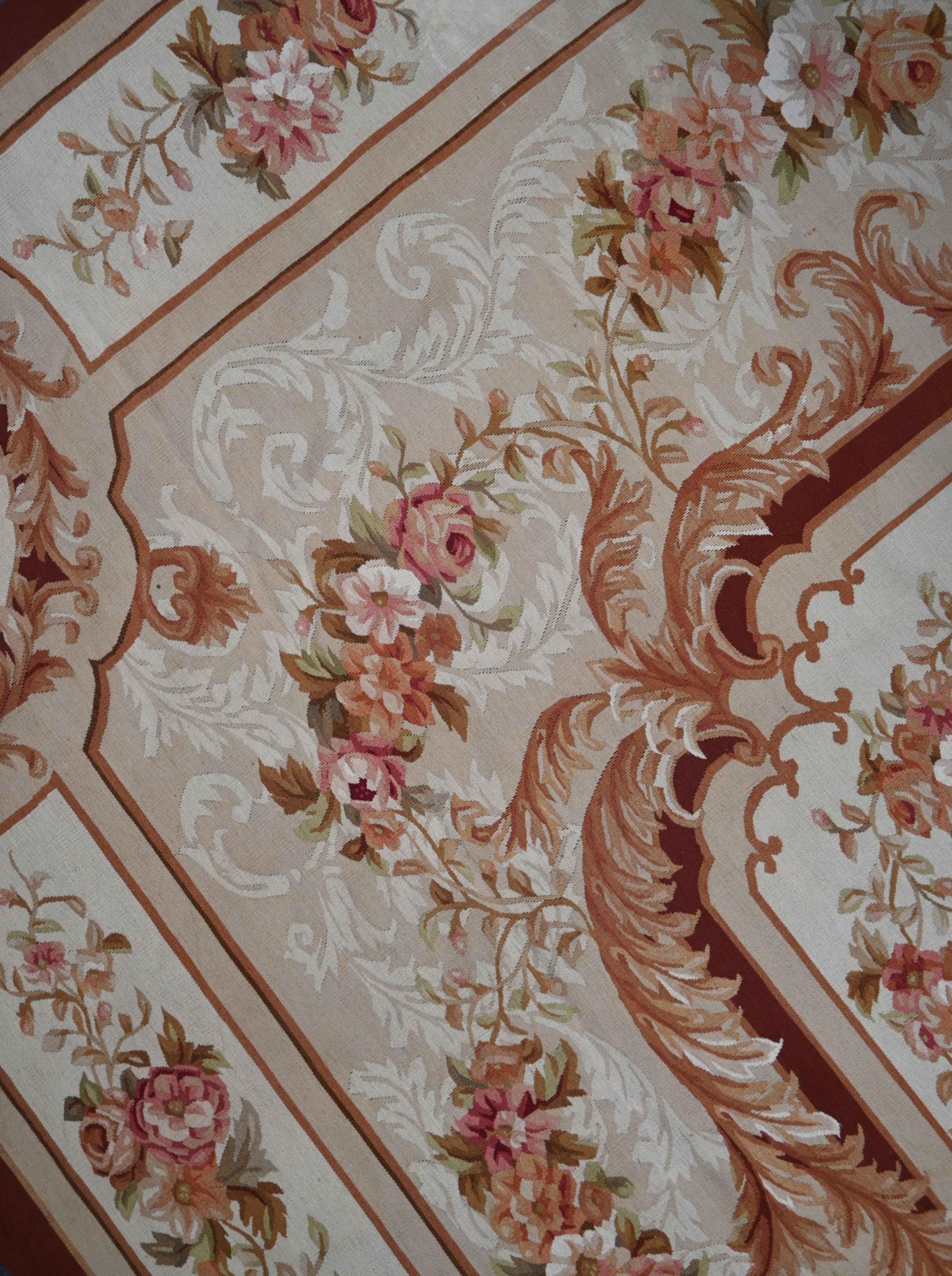 French Rug in style Napoleon III Aubusson - 390x275 cm - No. 1603 For Sale 5