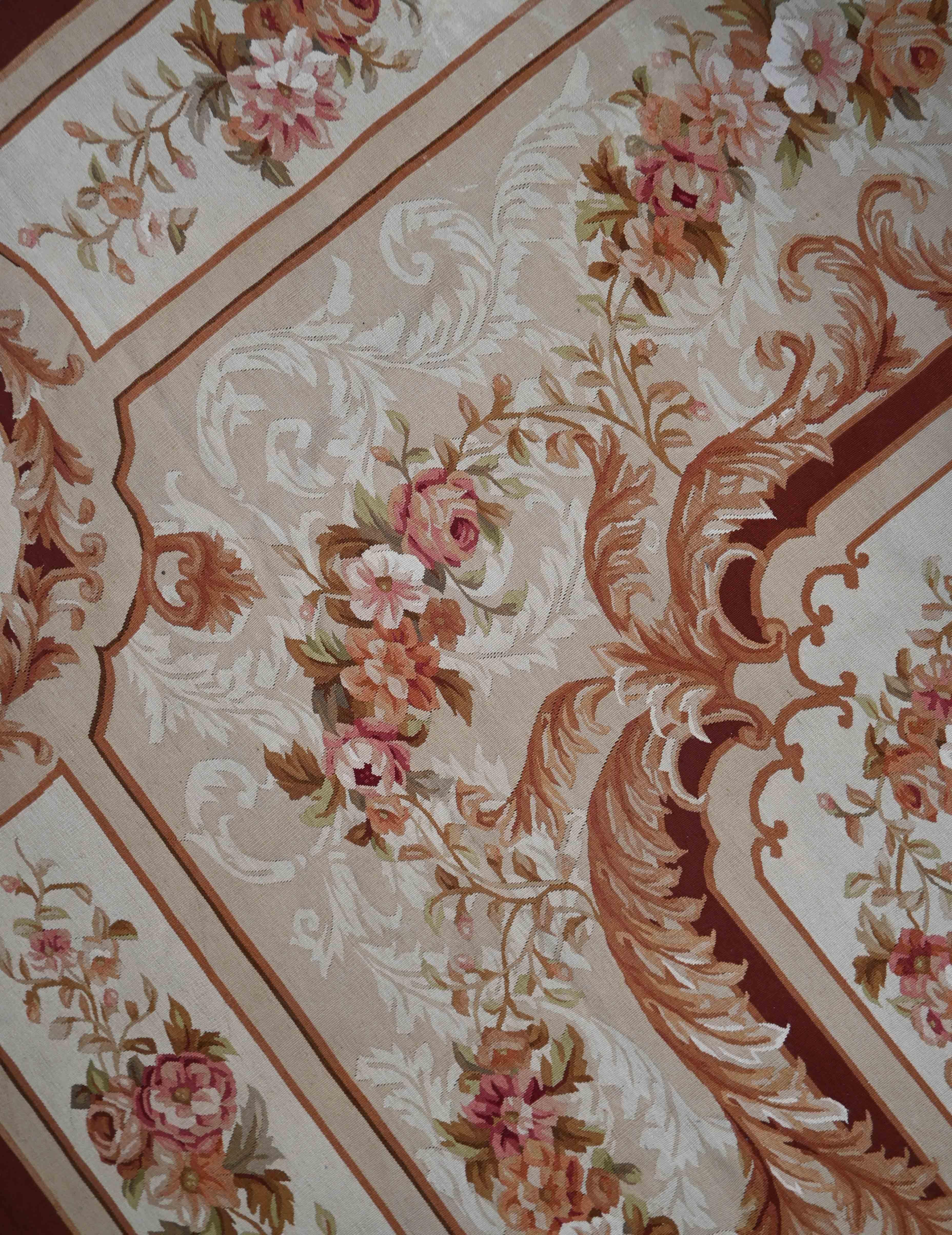 French Rug in style Napoleon III Aubusson - 390x275 cm - No. 1603 For Sale 6