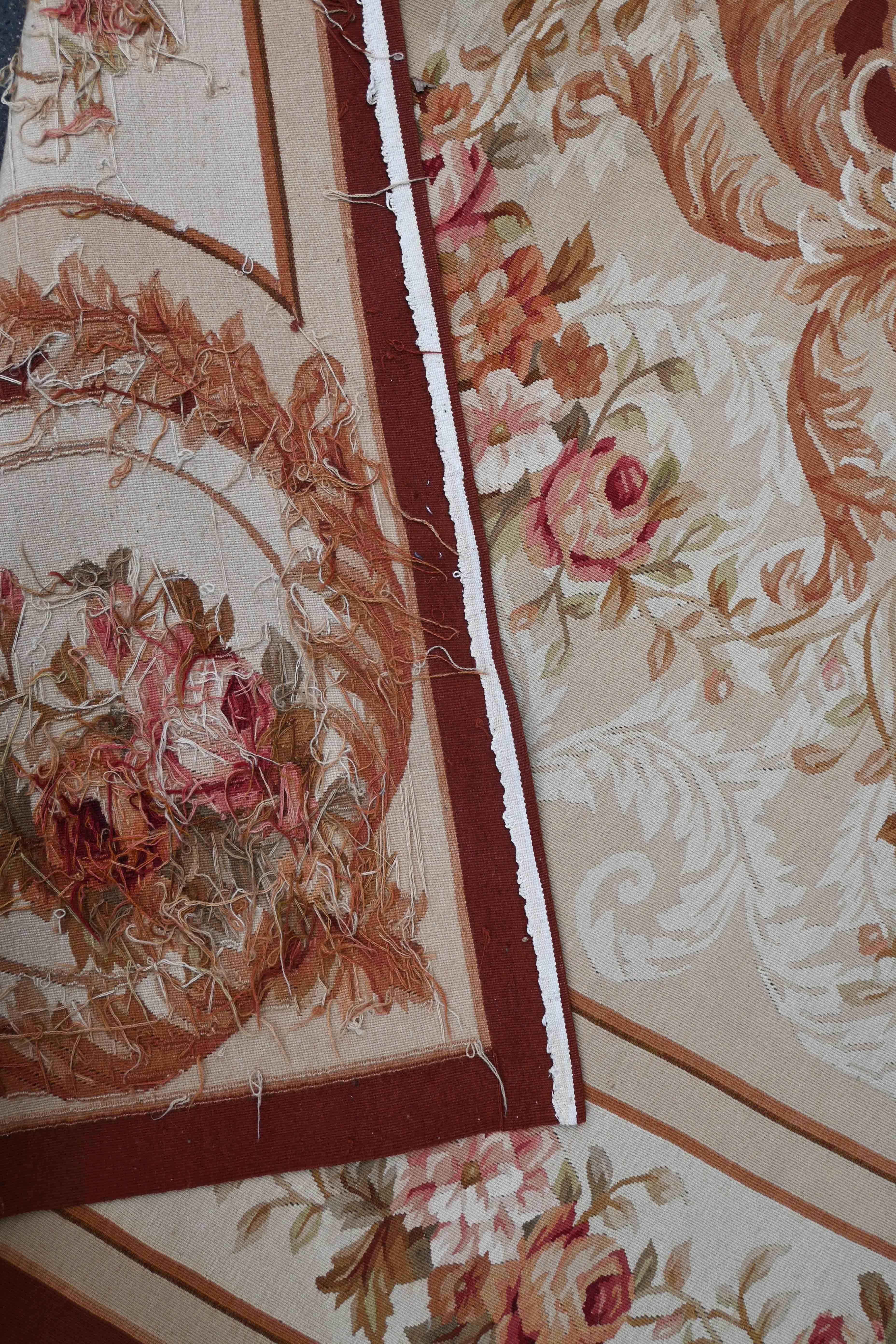 French Rug in style Napoleon III Aubusson - 390x275 cm - No. 1603 For Sale 7