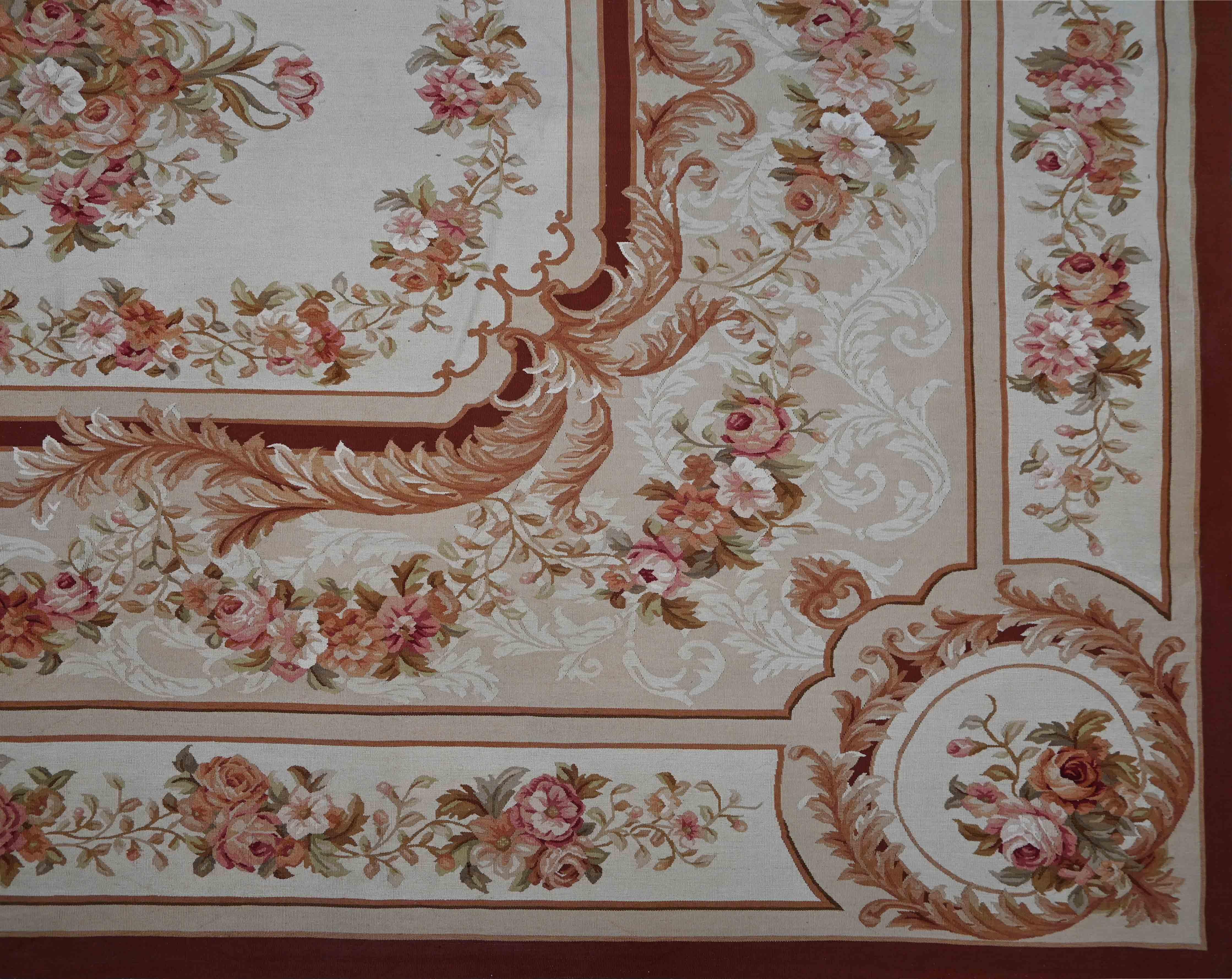 Mid-20th Century French Rug in style Napoleon III Aubusson - 390x275 cm - No. 1603 For Sale