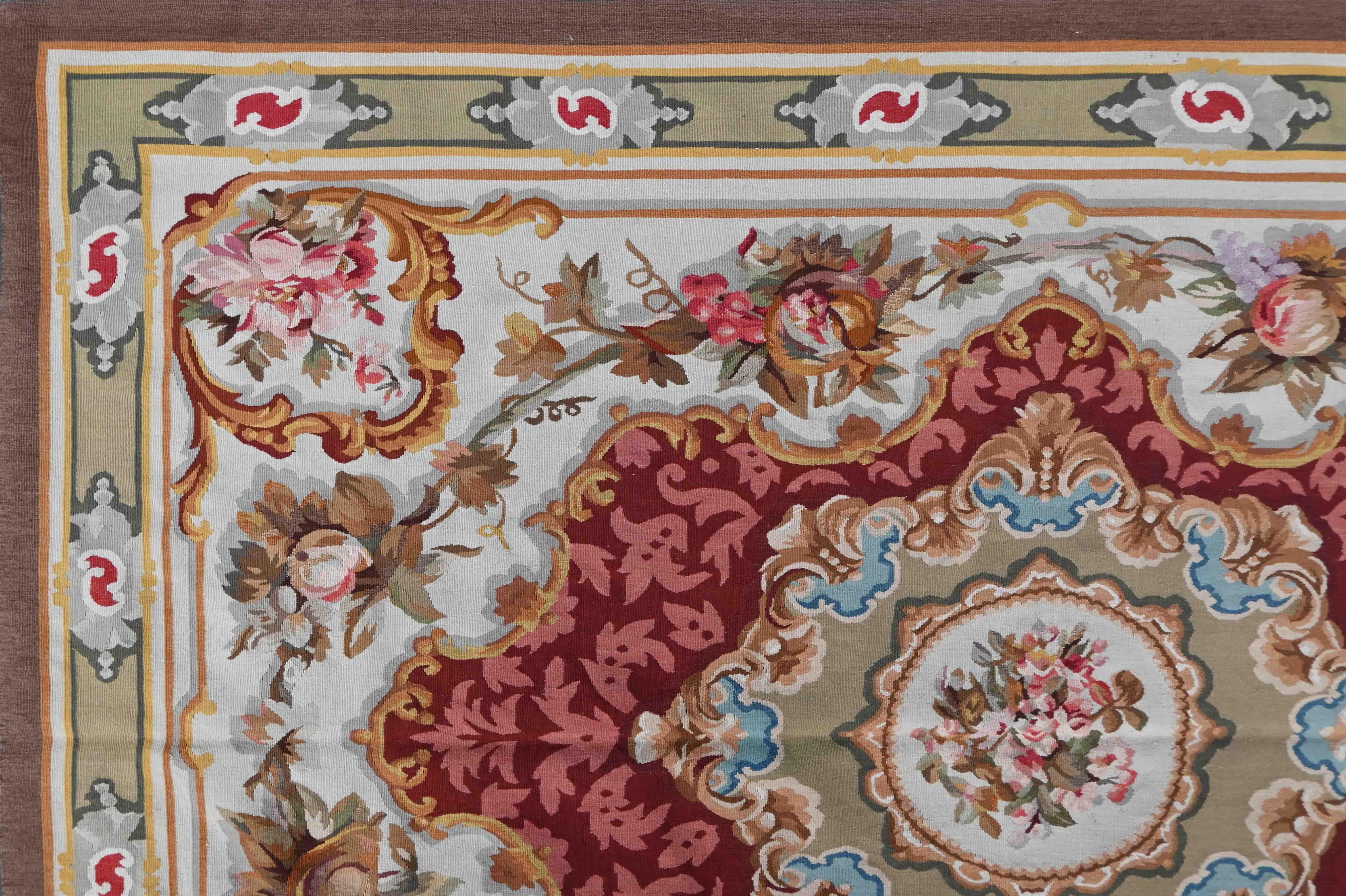 Alfombra francesa, en estilo Napoleón III Aubusson, finales del XIX - 215x145 Nº 1418 Francés en venta