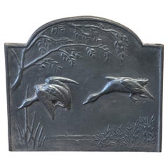 Plaque de cheminée / dosseret "scène rurale", style Art nouveau, 20e siècle
