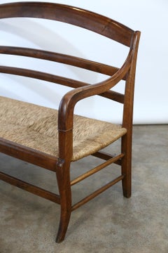 French Rush Seat Bench