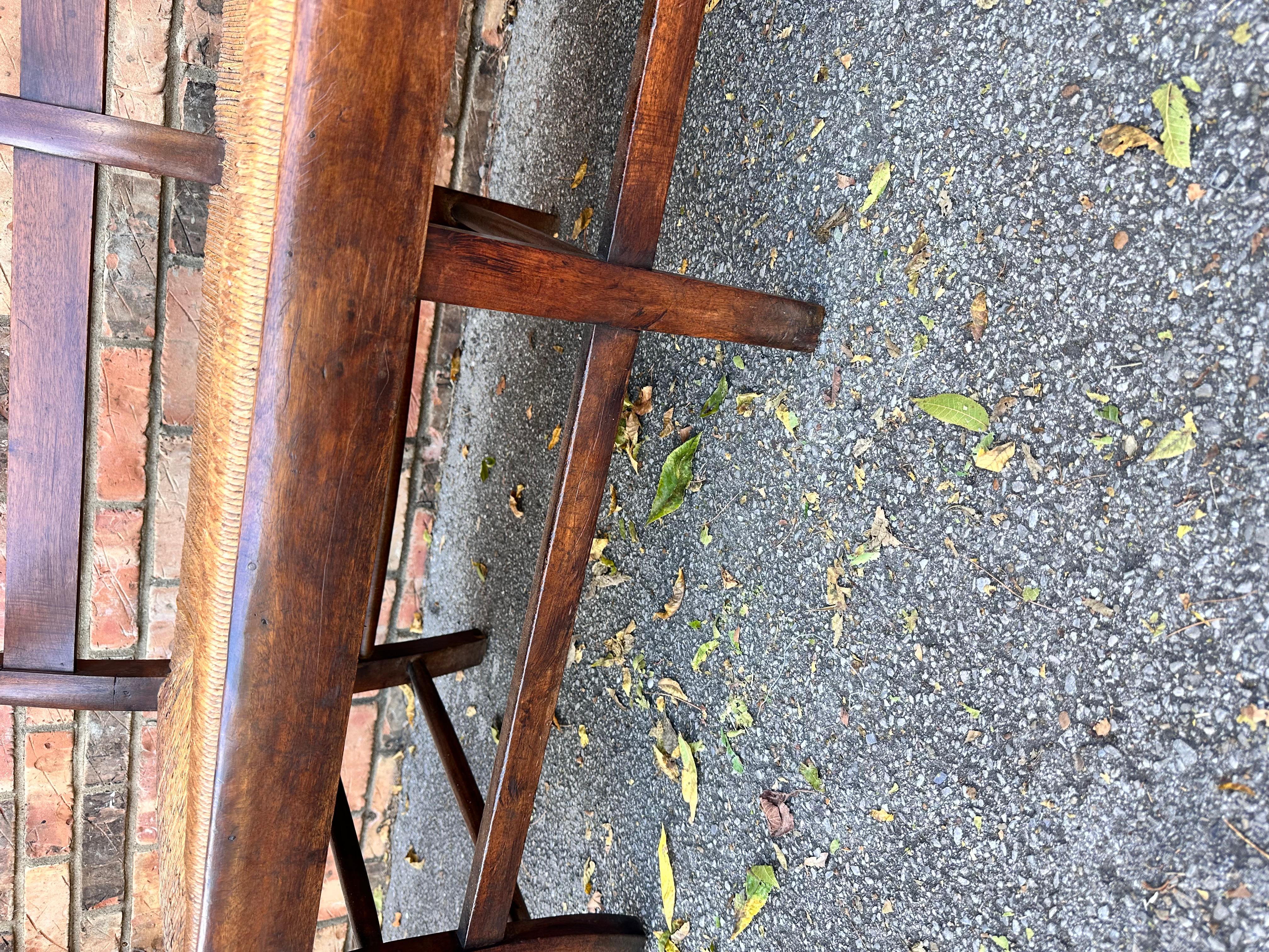 Hardwood French Rush Seat Bench