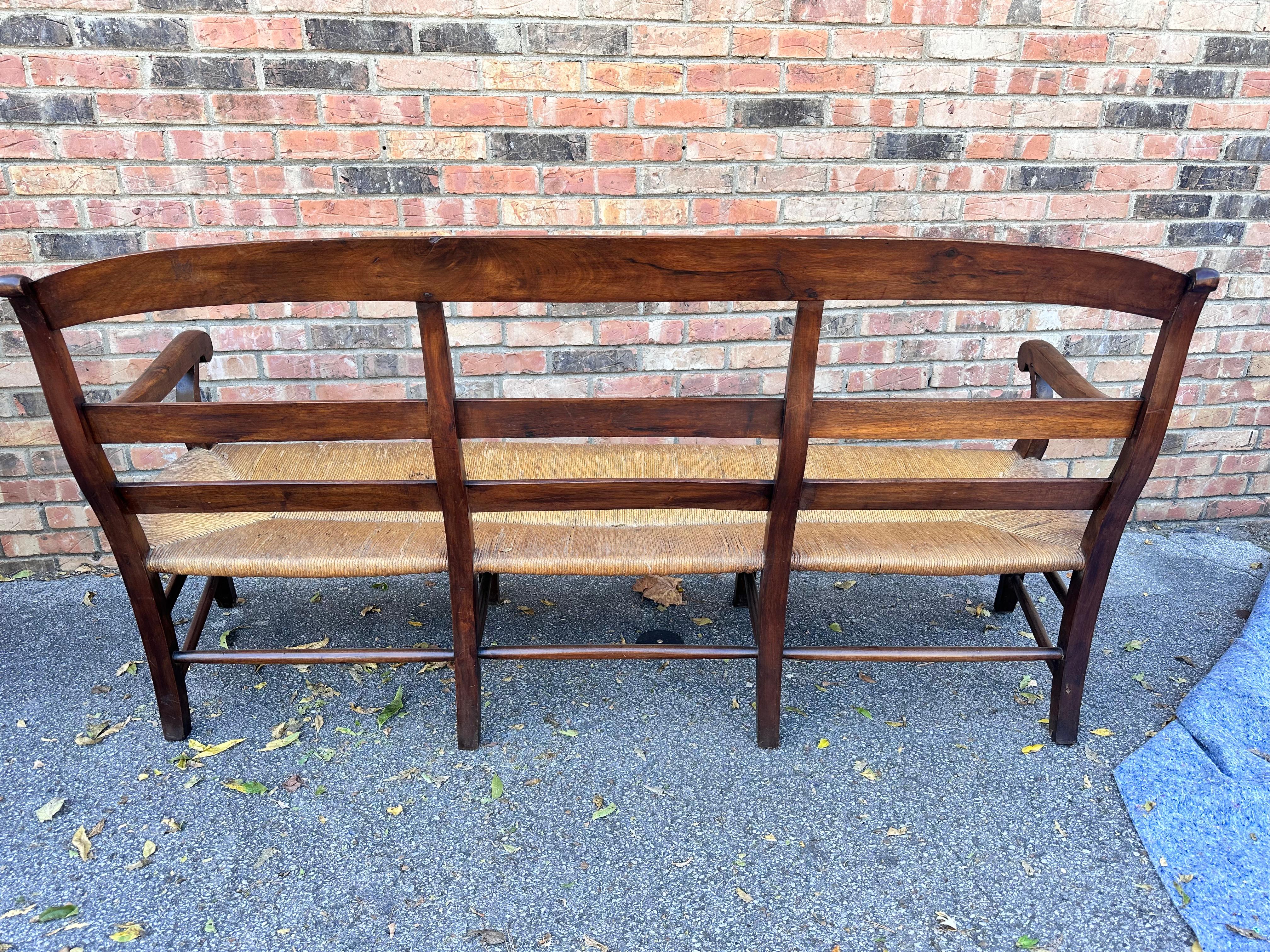 French Rush Seat Bench 2