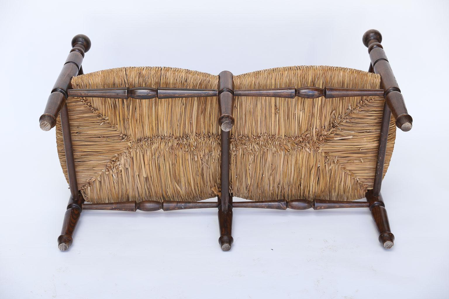 French Rush Seat Bench 3