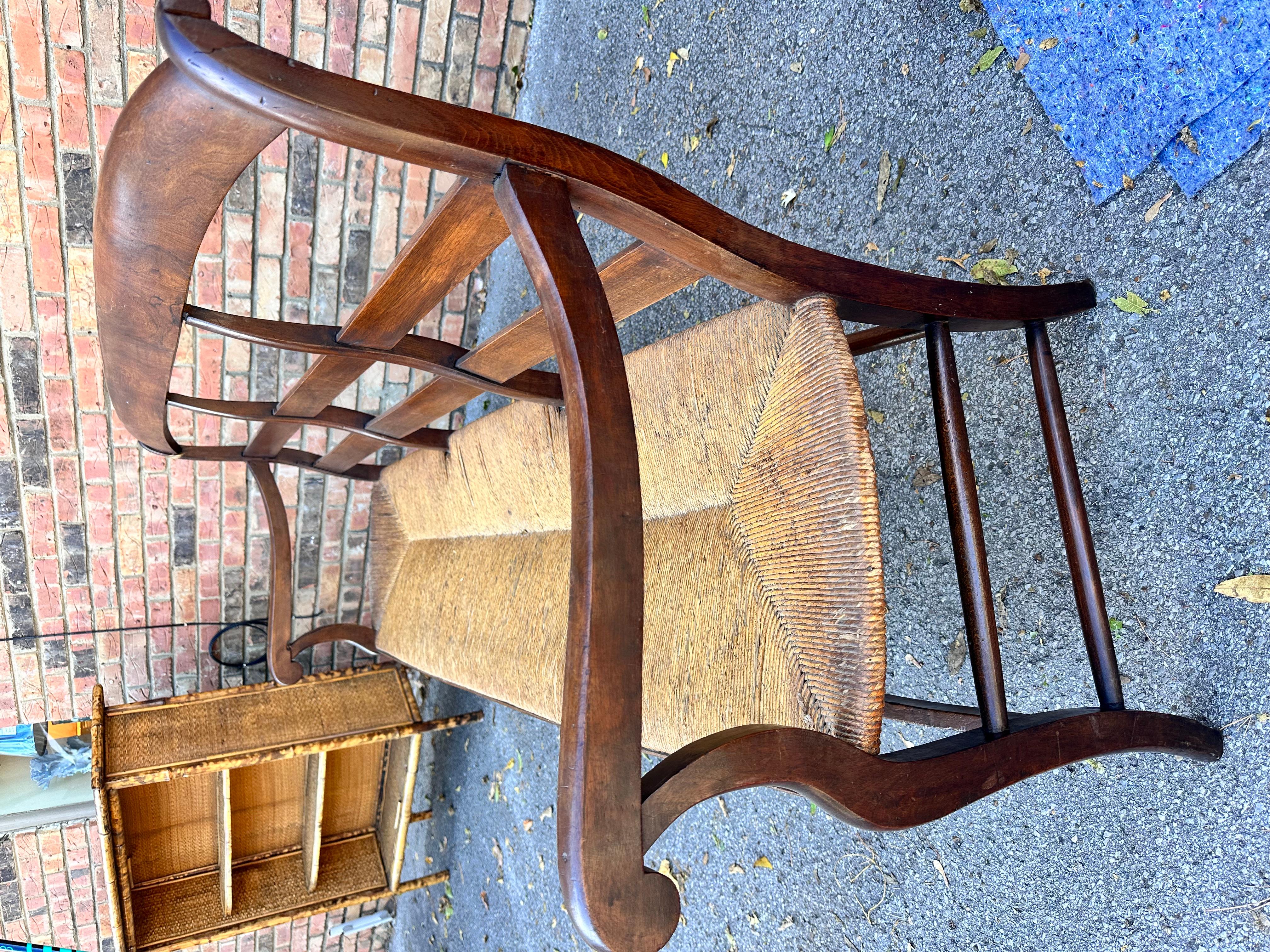 French Rush Seat Bench 4