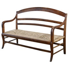 French Rush Seat Bench