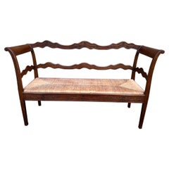 French Rush Seat Bench 