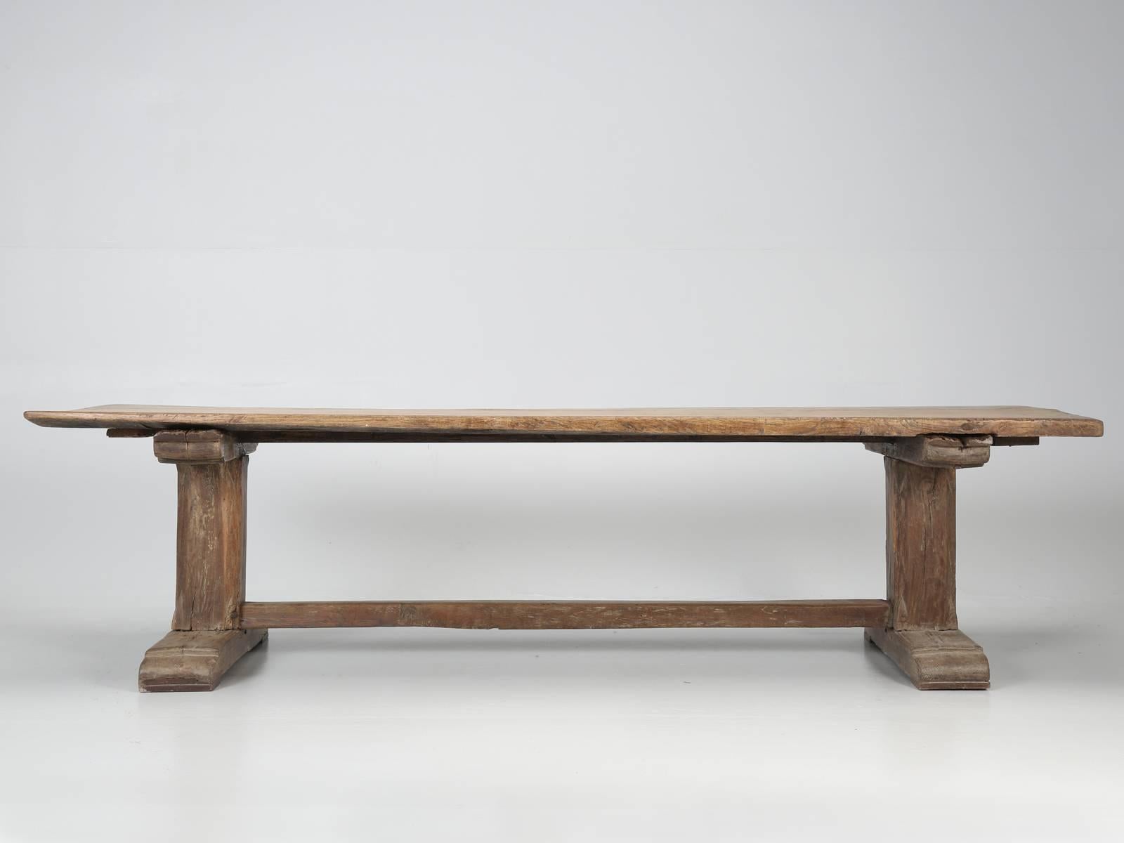 French Rustic Ancient Farm House Trestle Dining Table 3