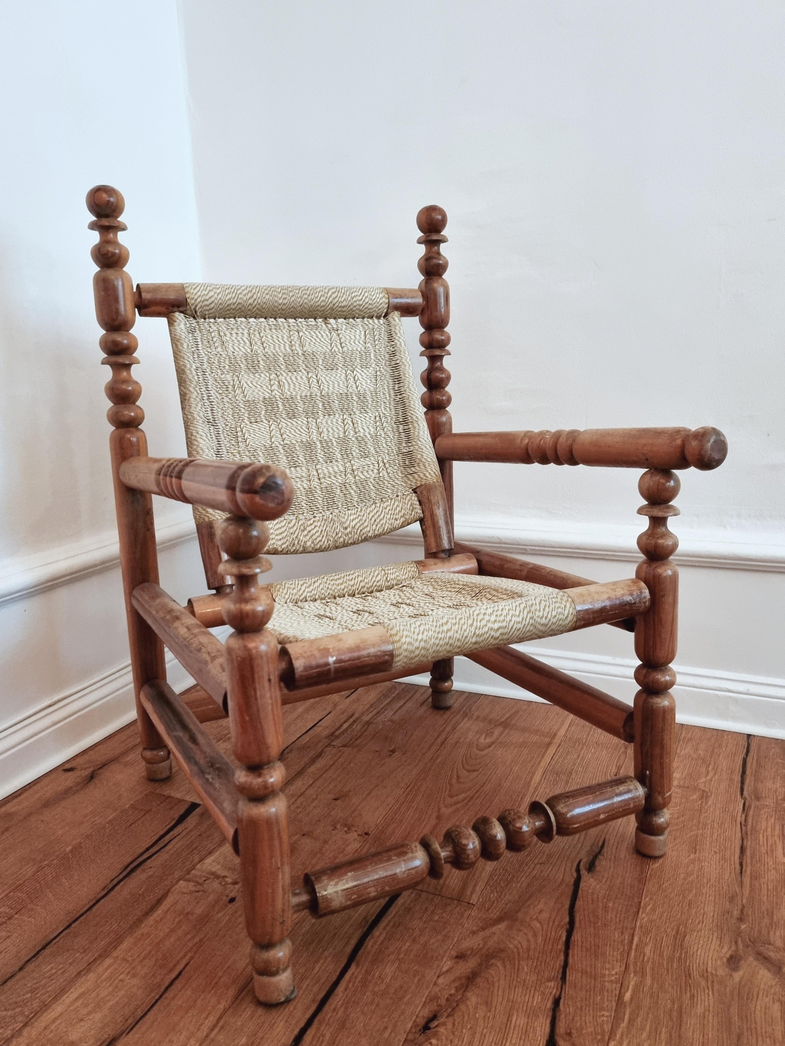 French rustic armchair in the manner of Dudouyt / Audoux & Minet / Perriand 4