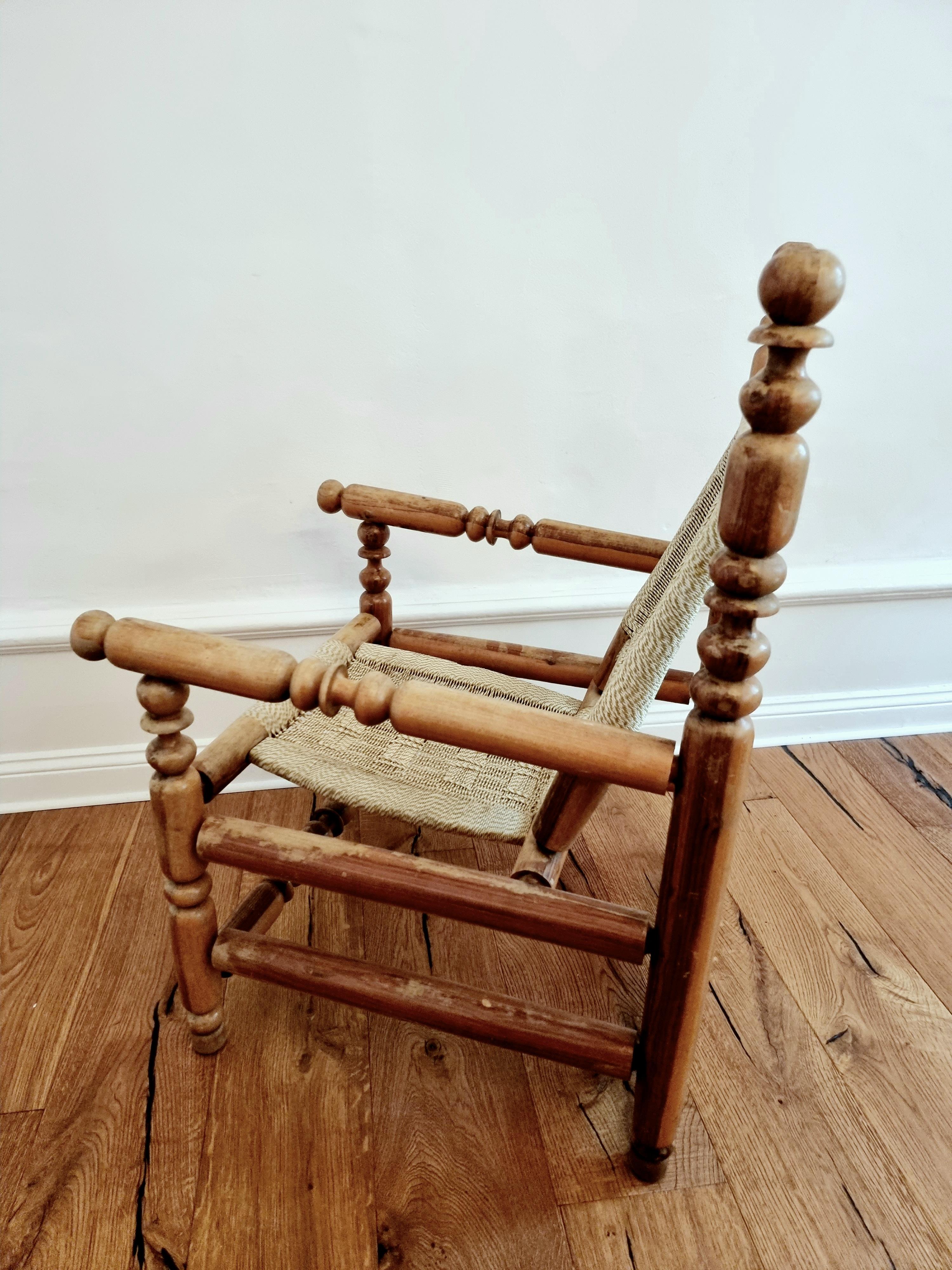 Rustic French rustic armchair in the manner of Dudouyt / Audoux & Minet / Perriand