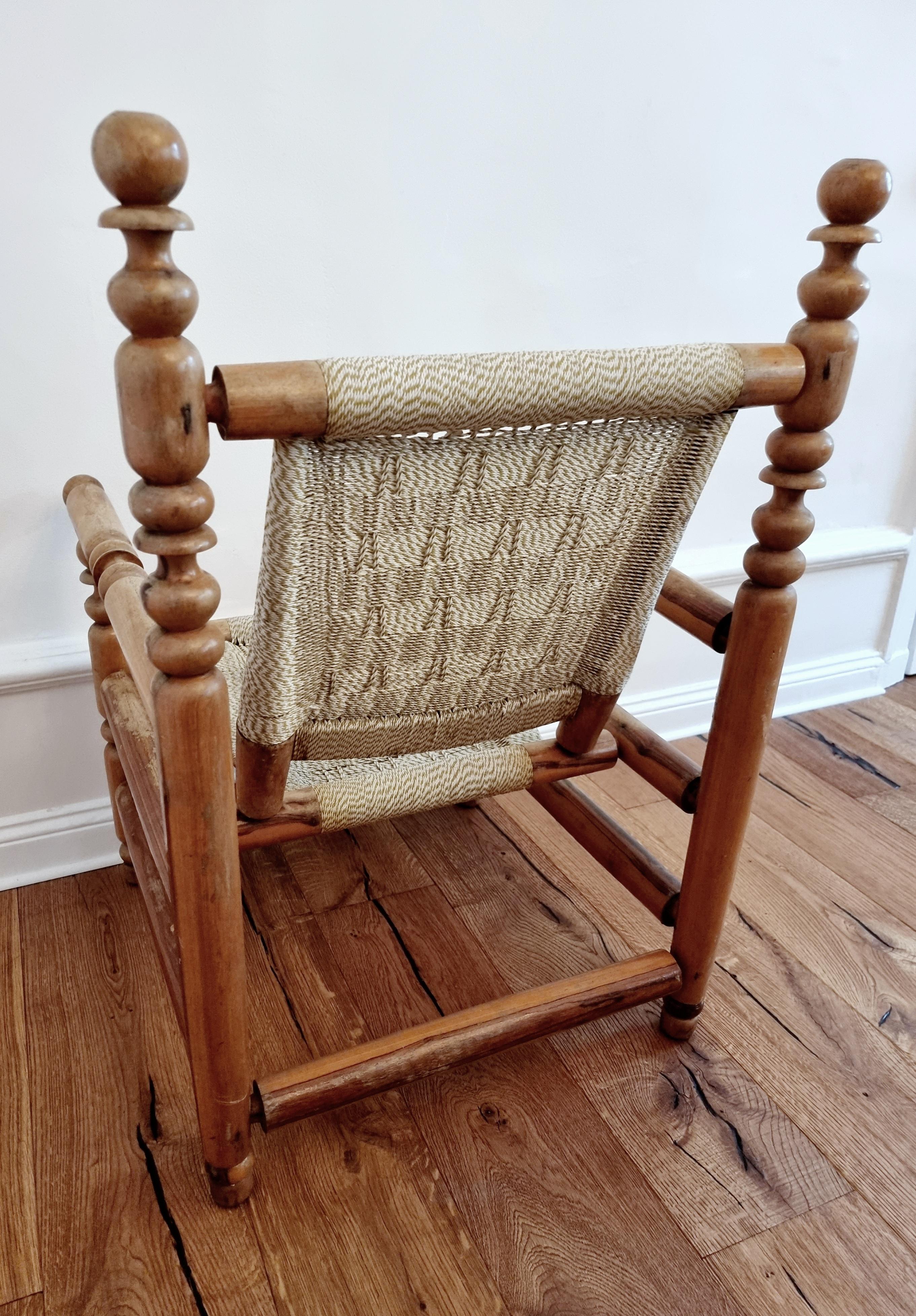 20th Century French rustic armchair in the manner of Dudouyt / Audoux & Minet / Perriand