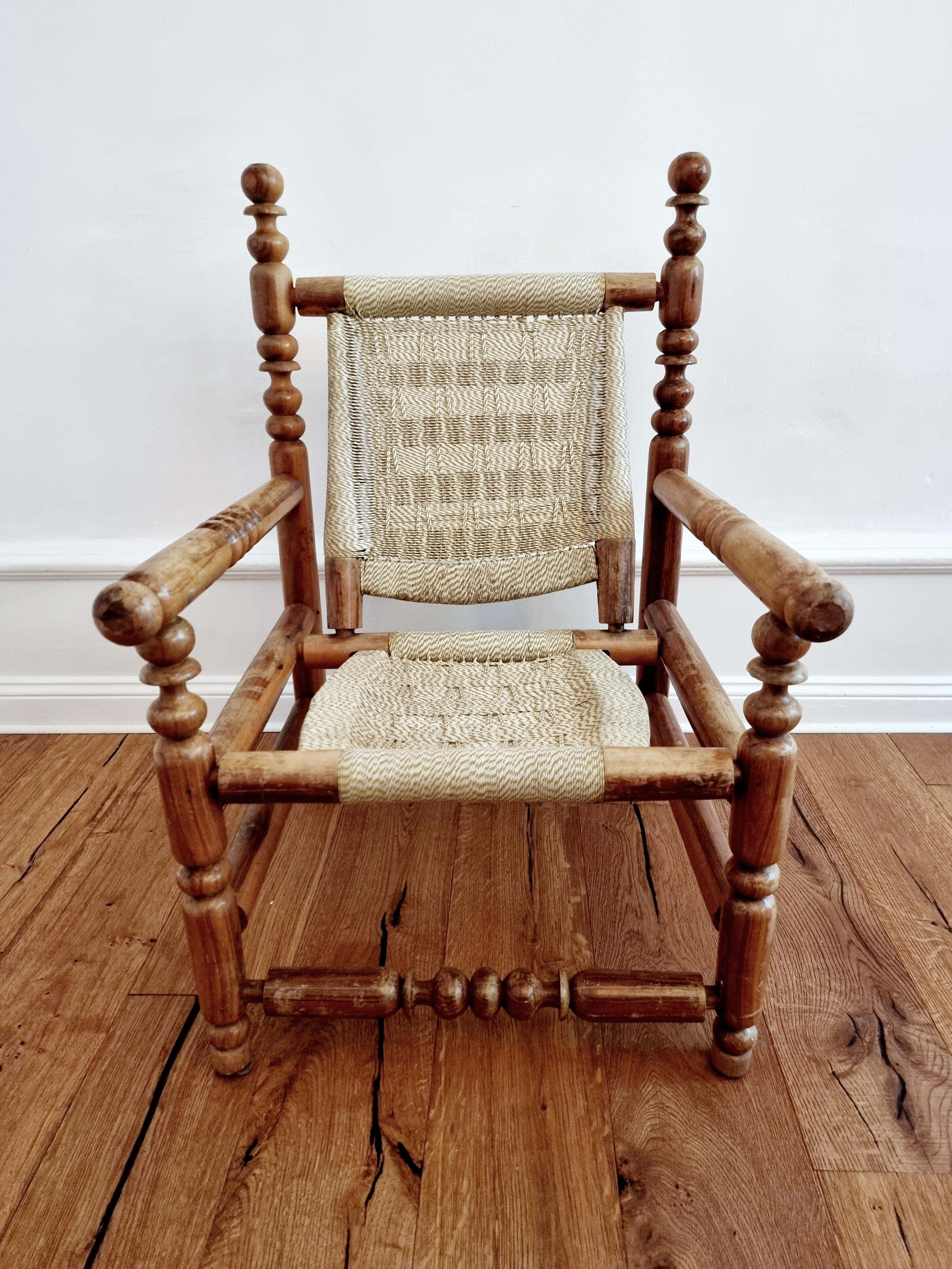 French rustic armchair in the manner of Dudouyt / Audoux & Minet / Perriand 2