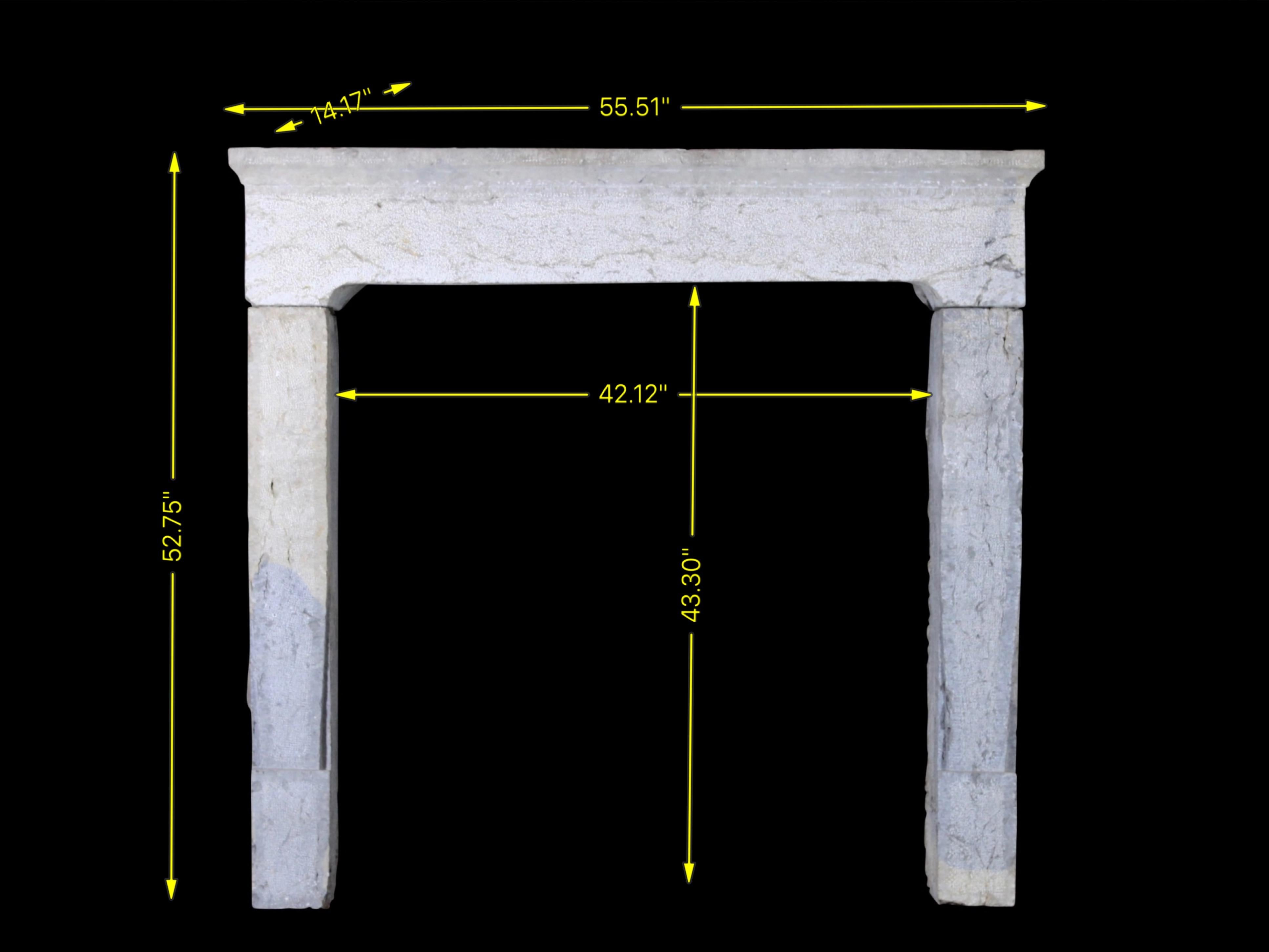 French Rustic Bicolor Stone Antique Fireplace Surround For Sale 5