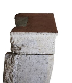 French Rustic Bicolor Stone Antique Fireplace Surround