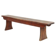 Panca rustica francese in legno di quercia marrone, 1900 ca.